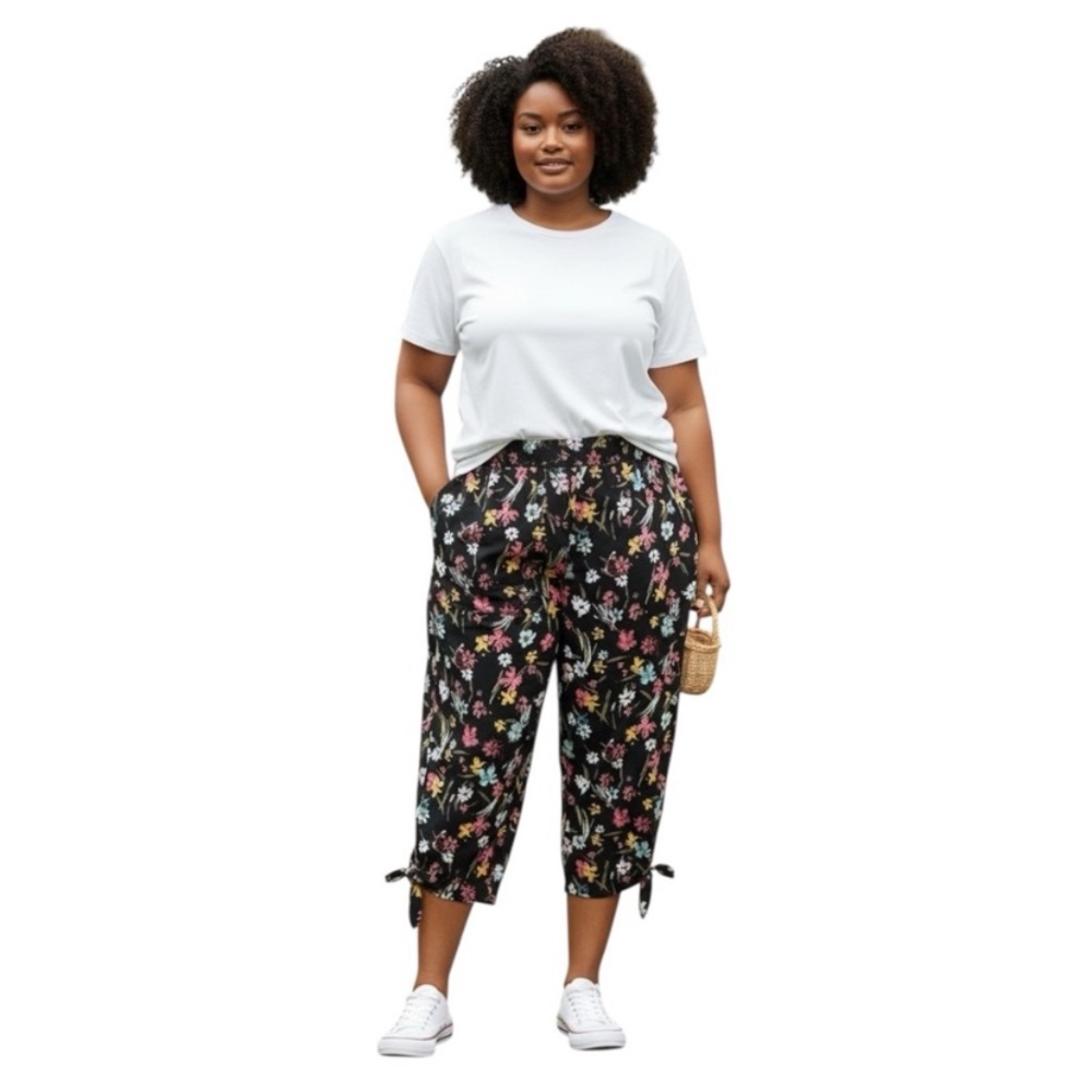 Lane Bryant Floral Capri Cropped Pants Shorts Spring Plus xxl xl Torrid